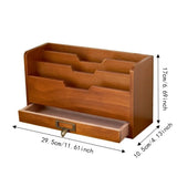 Wooden File Sorting Box Rustic Multi-layer Grocery Organizer with Drawer Large Capacity Desktop Drawer Storage Box Office Use