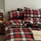 4Pcs Bedding Set Minimalist Striped Set (Full Size), Flat Sheet For Boys' Bedrooms, Single Student Dorm Rooms, And Double Beds