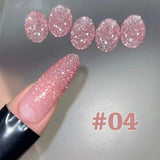 1-6pcs TC New Pink Naked Rose Crushed Diamond Gel Nail Polish Sparkling Explosion Flash Crystal Nail Art Shop Special