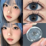 Popxstar  0~-8.00 Degree Color Contact Lenses with Prescription 1 Pair Myopia Brown Lenses Dark Soft Beautiful Pupil Iris Lenses