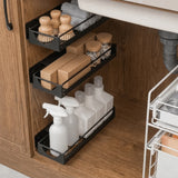 Carbon Steel Narrow Storage Rack Wall Mounted Space Saving Expandable Gap Shelf Punch Free Sliding Storage Rack Pantry