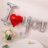 Popxstar 1pc Conjoined Letters I Love You Foil Balloon Romantic Inflatable Decor for Mother's Day,Birthday,Wedding,Anniversary Party