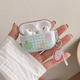 Popxstar  korea lovely green apple bow plaid for airpods 4 2024 earphone case for airpods 1 2 3 pro 2 soft silicone protection cover coque
