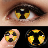 Popxstar 2pcs Halloween Colorful Contact Lenses Anime Cosplay Eye Lenses multicolored lenses Lenses Yellow Lenses