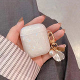 Popxstar  Luxury Purple Pearly Shell Pendant Silicone Case For AirPods 1 2 3 4 pro 2 Wireless Bluetooth Earphone Accessories