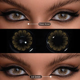 Popxstar  Contact Lenses 2Pcs Blue Green Contact Lenses Color Permanent Makeup Machine Changing Pupil and Eyes Color Fashion Lenses
