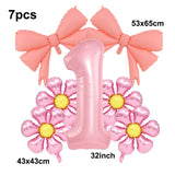 Popxstar  5pcs Bow Balloon Birthday Decorations Bow Tie Pink Balloon Bow Balloon Wedding Bride Shower Birthday Girl Decoration Bow Balloon