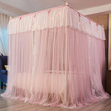 Floor-standing Mosquito Net with Frame Luxury Design Double Layer Romantic Lace Princess Style Girl Bed Room Decoration
