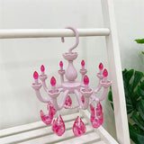 Popxstar Plastic Princess Style Beautiful Drying Rack Multi-functional Underwear Socks Clip Clothes Hanger Dryer Towels Cloth Drying Rack