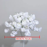 Popxstar White Cherry Blossom Rose Flower Row Runner Wedding Background Arch Deco Floral Arrangement Hanging Flower Row Centerpieces Ball