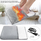 Popxstar Portable USB Electric Foot Heating Pad Washable Soft Plush Foot Heater Winter Foot Warming Mat for Bed,Under Desk,Office,Home