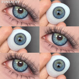 Popxstar  2pcs Color Brown Contact Lenses for Eyes Fashion Natural Gray Softlens Eye Makeup Contacts Yearly Cosmetic Color Lens