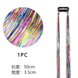Popxstar Shiny Threads Glitter Hair Tinsel Kit Gold Silk Hair Glitter String Extensions Accessories for Women Headdress