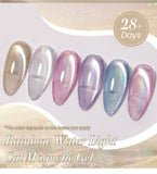 Popxstar 10ml Rainbow Purple Water Light Cat Magnetic Gel Nail Polish Shining Sliver-light Holographics Semi Permanent UV Gel