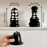 Popxstar  Retro Chess Pieces Toothpick Dispenser Ceramics Toothpick Box Creative Table Decoration & Accessories Dental Floss Case Gifts