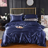 Popxstar High End Queen Duvet Cover Set Silky Soft Cozy King Size Bedding Set Luxury Polyester Satin Smooth Single Double Bedding Sets
