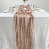 Popxstar 5PCS Sky blue Semi-Sheer Gauze Wedding Table Runner Vintage Cheesecloth Dining Party Christmas Banquets Arches Cake Table Decor