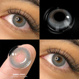 Popxstar  1pair New Blue Lenses Colored Green Contact Lenses for Eyes Brown Eyes Soft Contacts Lens Yearly Gray Lens Green Pupils