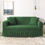 1/2/3/4 Seater Seersucker Sofa Slipcover with Skirt Universal Stretch Sofa Couch Slipcover Easy Fitted Chair Furniture Protector