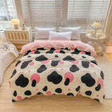 Popxstar  Milk Velvet Floral Duvet Cover, Ultra-Soft Cozy Warm Winter Reversible Plush Comforter Cover, 1 PC Botanical Flower Quilt Cover