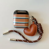Popxstar  Stripe Love Heart Lanyard For AirPods 4 2024 New Earphone Case For AirPods Pro 2 3nd Generation Wireless Bluetooth Charging Box