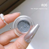 Popxstar Aurora Pearl Nude Pink White Nails Glitter Dust Chrome Moonlight White Rubbing on Powder Shell Mirror Pigment Nail Art Supplies
