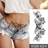 Popxstar Waterproof Temporary Tattoo Sticker Japanese Phoenix Flame Flash Tatto Feather Totem Body Art Arm Leg Waist Fake Tatoo Men Women