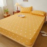 Popxstar Cotton Fitted Sheet Soild Color with Elastic Band Non Slip Adjustable Mattress Cover Soft Comfortable for Double King Queen Size