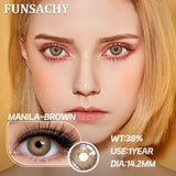 Popxstar  1pair New Blue Lenses Colored Green Contact Lenses for Eyes Brown Eyes Soft Contacts Lens Yearly Gray Lens Green Pupils
