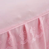 Popxstar shabby chic Pink Bed Skirt Non-slip Mattress Cover 3 Layers Bed Skirt Cover Princess Lace Ruffled Bed Skirt Bedsheet Kids Girls Bedspread