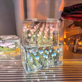 Popxstar 3D Cloud Tulip LED DIY Flower Sea Night Light Mirror Table Lamps Bedroom Ornaments Decoration Mirror Table Lamps Bedside Gift