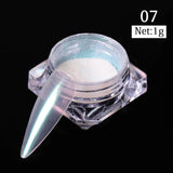 Popxstar Aurora Pearl Nude Pink White Nails Glitter Dust Chrome Moonlight White Rubbing on Powder Shell Mirror Pigment Nail Art Supplies