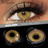 Popxstar  1 Pair Colored Contact Lenses for Eyes Brown Fashion Cosmetic Lenses Gray Pupils Natural Eye Contacts Women Eye Makeup