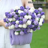 Popxstar  Rose Flower Bouquet Blanket Finished Bouquet Blanket Handmade Bouquet Nap Blanket Sofa Cover Valentine's Day Gift Manta de rosas