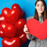 Popxstar 50/10pcs Red Heart Balloons Inflatable Latex Balloon for Valentine Day Wedding Party Anniversary Decoration Supplies Wholesale