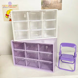 Popxstar Desktop 9 Grid Storage Boxes Organizer Transparent Small Drawer Partitioned Student Desk Wall-mounted Sundries Storage Box Cute