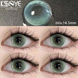 Popxstar  1 Pair Green Contact Lenses with Diopter Myopia Eyes Natural High Quality Blue Contacts Lens Korean Lenses Yearly Green
