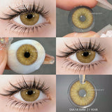 2Pcs Natural Gray Contact Lenses Yearly Brown Colorcon Makeup Blue Pupils Green Lens for Eyes High Quality Soft Contact
