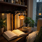 Cozy Ghost Shape Halloween Library Shelf Lanterns Cut Figurine Miniature Hanging Gifts Glowing Effect Pumpkin Figurine Decor