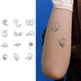 Simple Small Design Temporary Tattoo Sticker, Waterproof Magic Tattoo, Lasts to 15 Days Fake Tattoo, Semi Permanent Tattoo