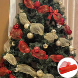 Popxstar Christmas Crystal Gauze Ribbons Christmas Tree Decorations for Home Door Navidad Noel Kerst Gifts Happy New Year 2025