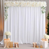 Popxstar  2pcs 5x8/10ft Wrinkle Free White Satin Backdrop Curtains For Wedding Birthday Parties Photography Background Baby Shower Decor
