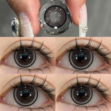 2PCS Brown Contact Lenses with diopters Natural Big Pupils cosmetics Beautiful Annual Color Contact Lenses  Fast Shipping