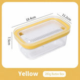 Durable Plastic Butter Keeper with Sealing Lid Anti-Scratch Butter Slicing Box Hand Press Butter Box Household