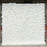 Popxstar 5D White Rose Cloth Flower Wall Artificail Fabric Roll Up Hydrangea Floral Wall Wedding Backdrop Decor Hang Curtain Photo Props