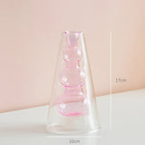 Popxstar Nordic Modern Double Wall Vase Creative Hydroponic Transparent Glass Vase Living Room Desktop Decor Art Ornament Home Decor