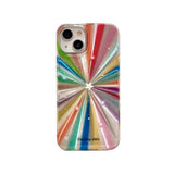 Colorful Rainbow Stars Glitter Phone Case For iPhone 15 16 Pro Max 17 13 11 12 14 Plus IMD Silicone Shockproof Back Cover Shell