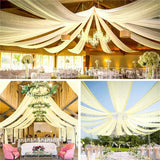 Popxstar Wedding Arch Ceiling Drape Roof Decor Sheer Chiffon Tulle Curtain Draping Backdrop Party Supplies Drapery Ceremony Decoration