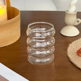 Popxstar  300ML Coffee Mug Creative Glass Cups Vintage Ins Style Heat-Resistant Ripple Drinking Glasses for Juice Glassware Wine Cups