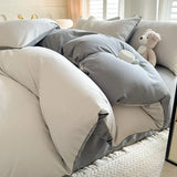 Solid Color Brushed Four Piece Set Home Textile Bedding Three Piece Set Autumn Short Plush Bed Sheets, Duvet Covers, Pillowcases
